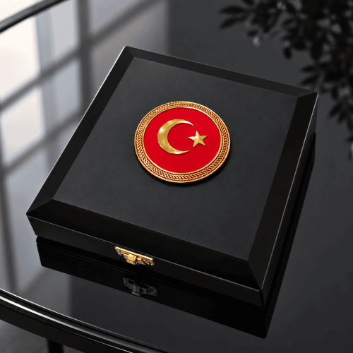 Türk Bayraklı Siyah Plastik Kutu